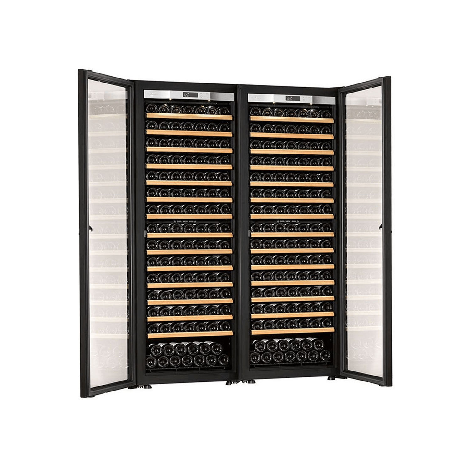 Transtherm Double Ermitage Glass Black Wine Cabinet