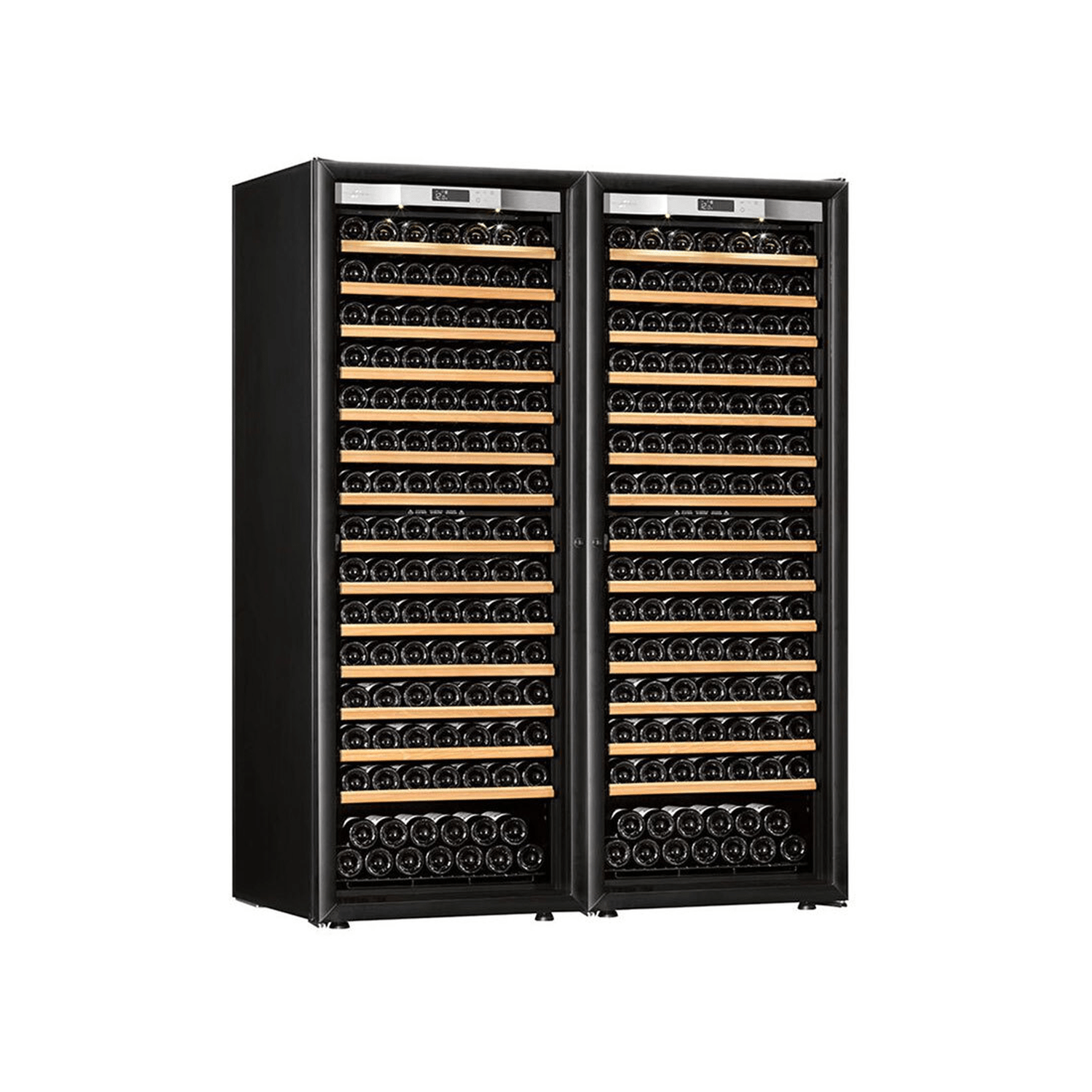 Transtherm Double Ermitage Glass Black Wine Cabinet