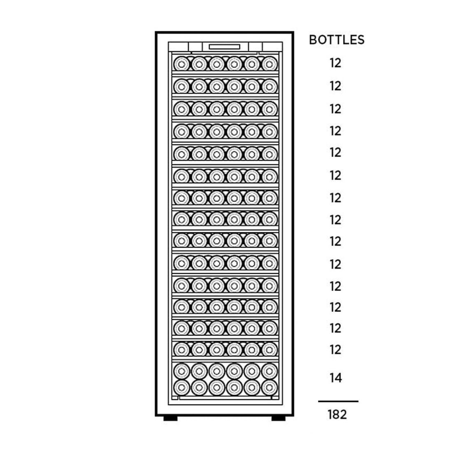 Transtherm Double Ermitage Glass Black Wine Cabinet