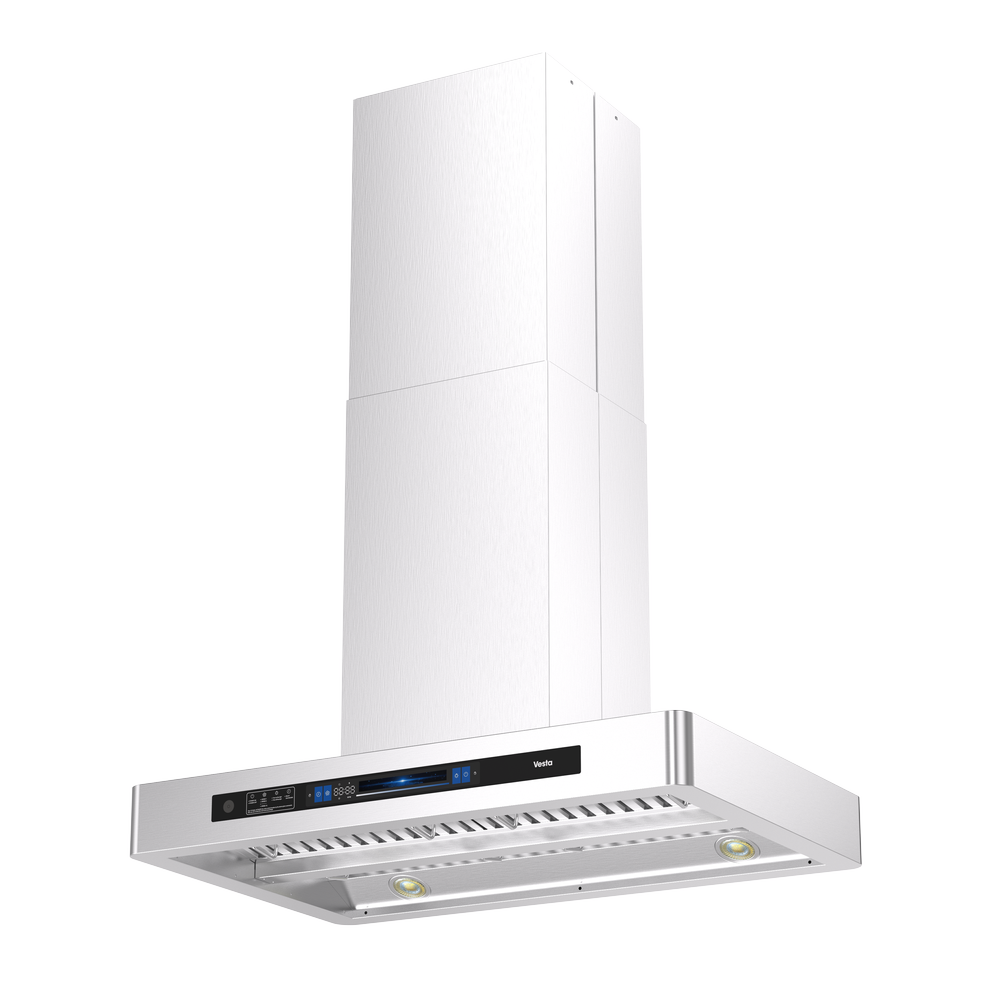 Vesta Bucharest 36” Stainless Steel Island Range Hood | 1000 CFM with Voice Control