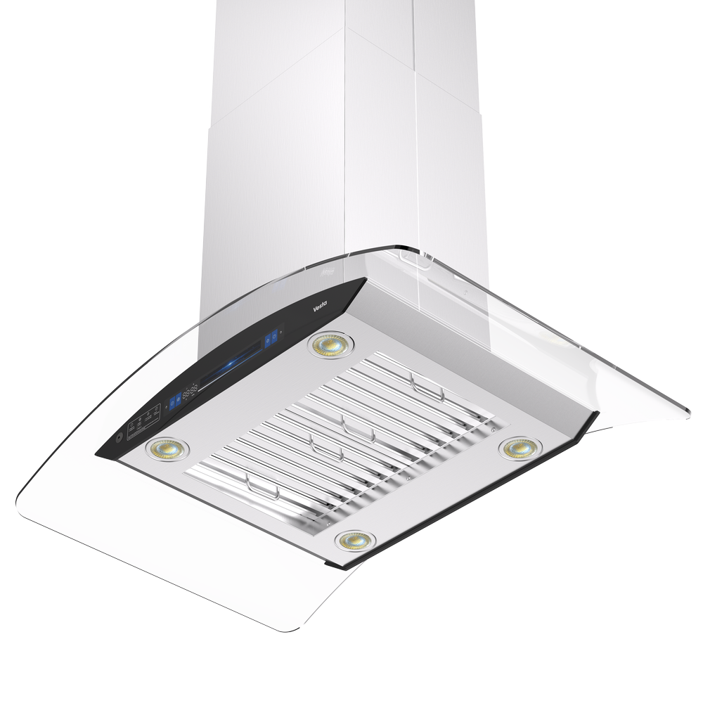 Vesta Belgrade 36” Stainless Steel Island Range Hood | 1000 CFM with Voice Control