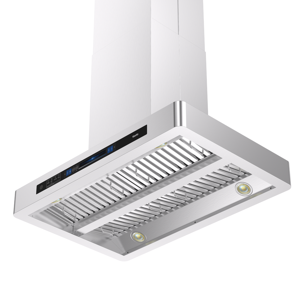 Vesta Bucharest 36” Stainless Steel Island Range Hood | 1000 CFM with Voice Control
