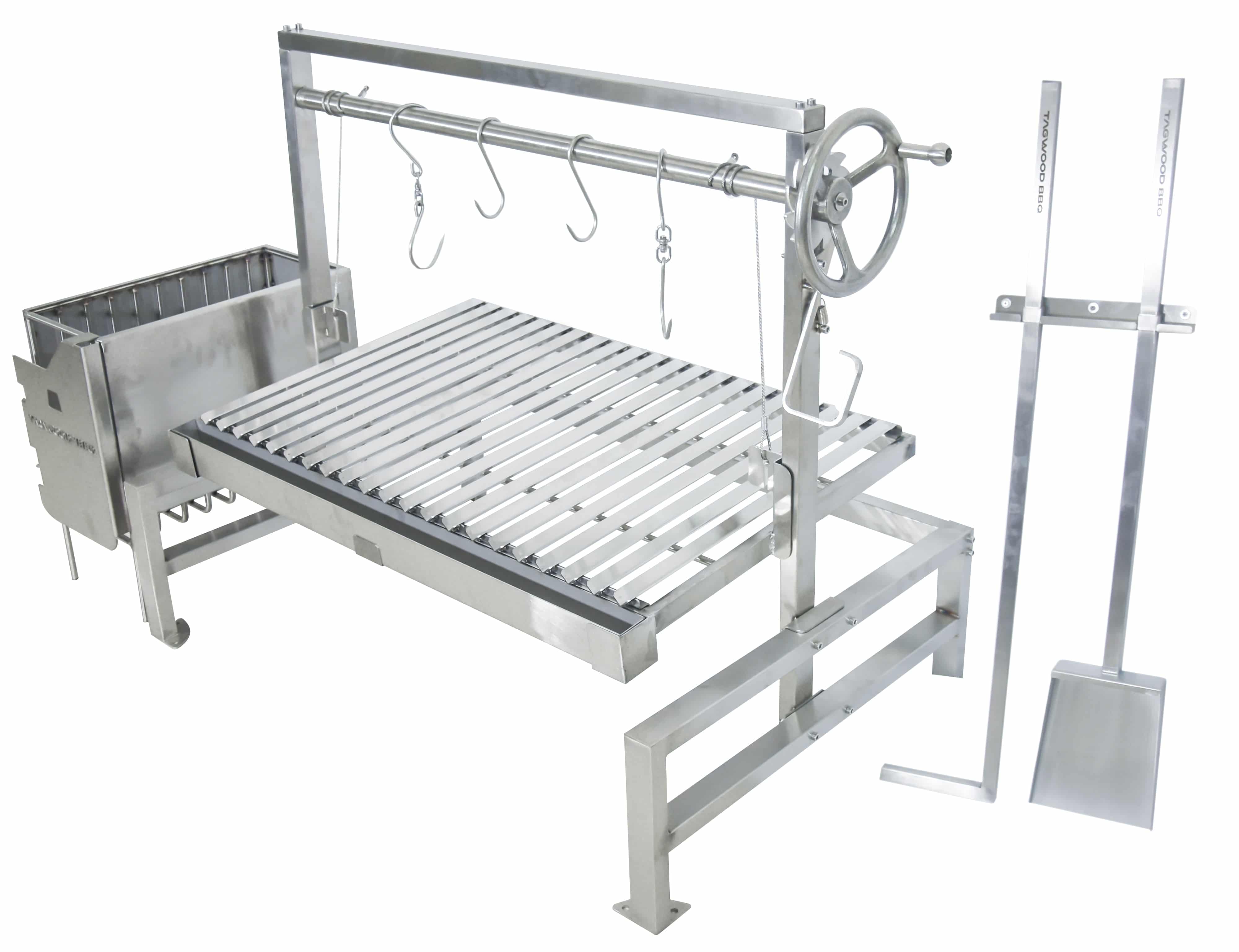 Tagwood BBQ Insert-Style Argentine Santa Maria Wood Fire & Charcoal Gaucho Grill Without Firebricks | BBQ09SS