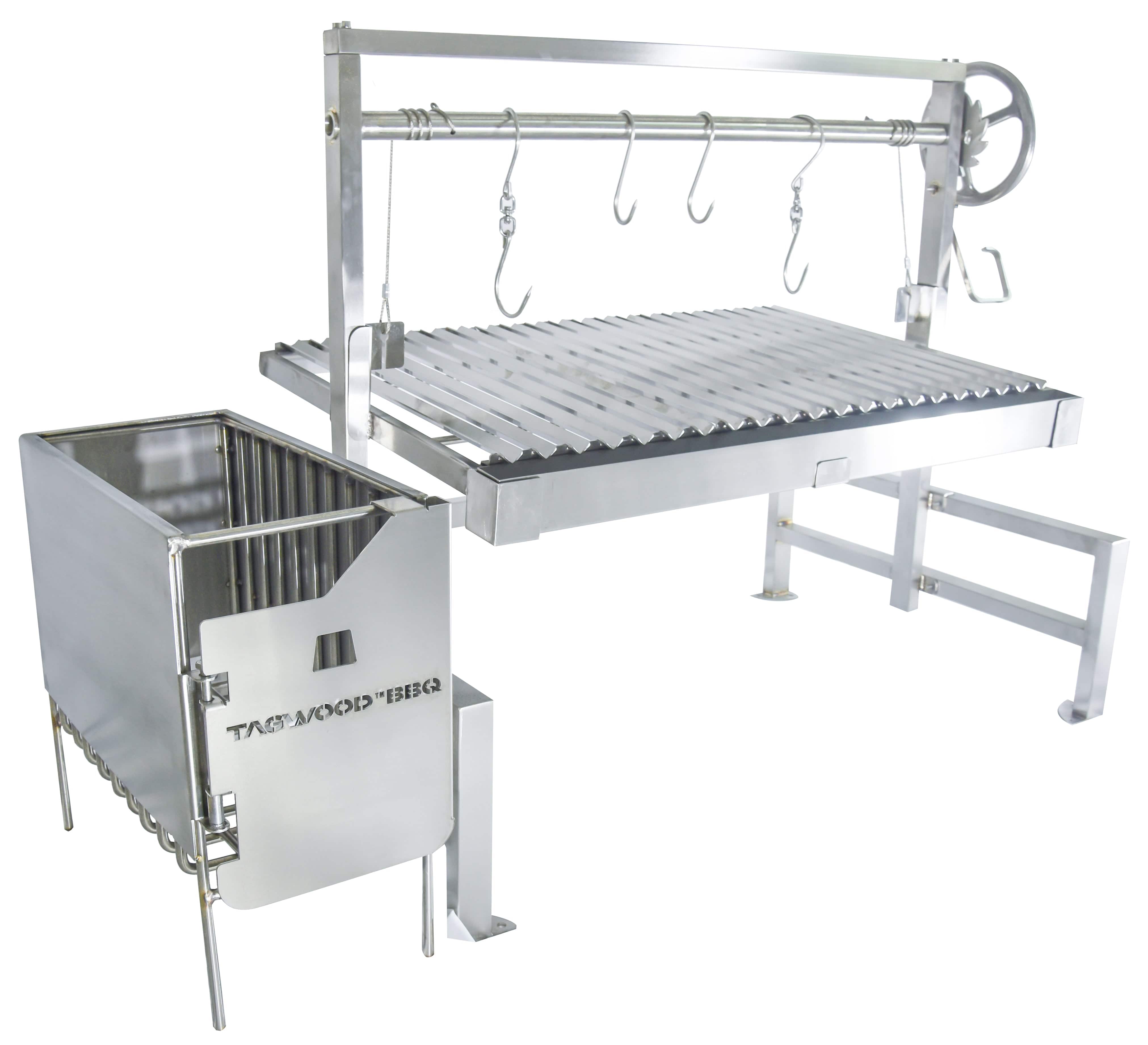 Tagwood BBQ Insert-Style Argentine Santa Maria Wood Fire & Charcoal Gaucho Grill Without Firebricks | BBQ09SS