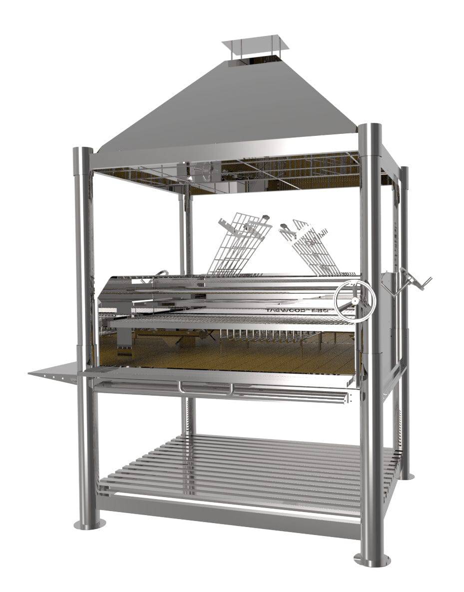 Tagwood BBQ XL Argentine Santa Maria Wood Fire & Charcoal Gaucho Grill | BBQ22SS – All Stainless Steel