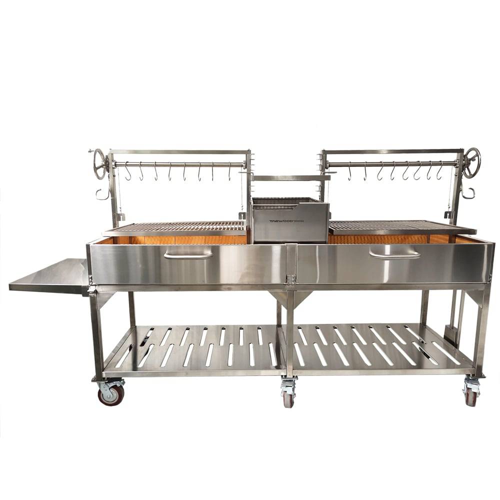 Tagwood BBQ Double Argentine Santa Maria Wood Fire & Charcoal Gaucho Grill | BBQ24SS – Open Fire Cooking