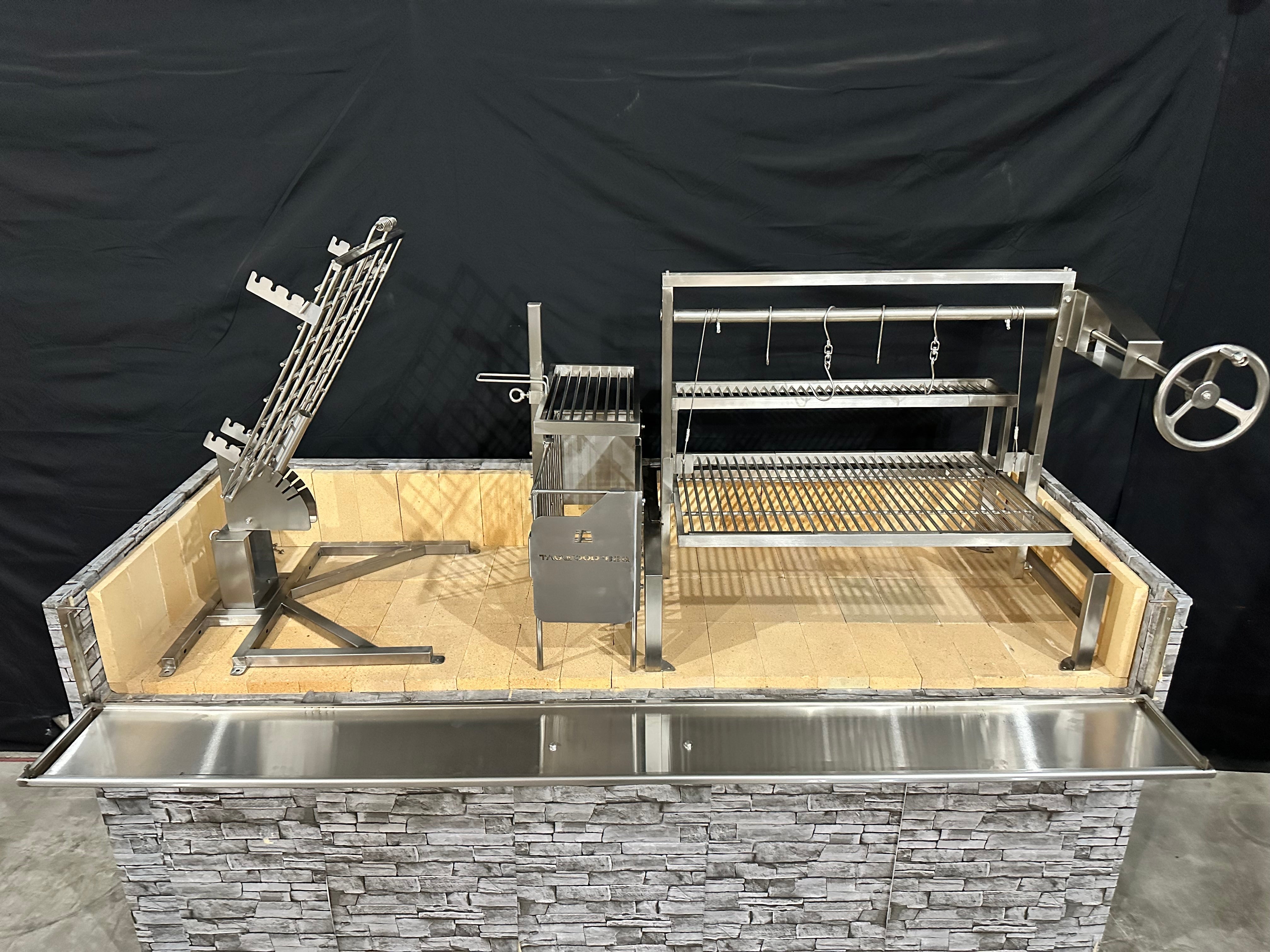 Tagwood BBQ Insert-Style Argentine Santa Maria Wood Fire & Charcoal Gaucho Grill Without Firebricks | BBQ09SS