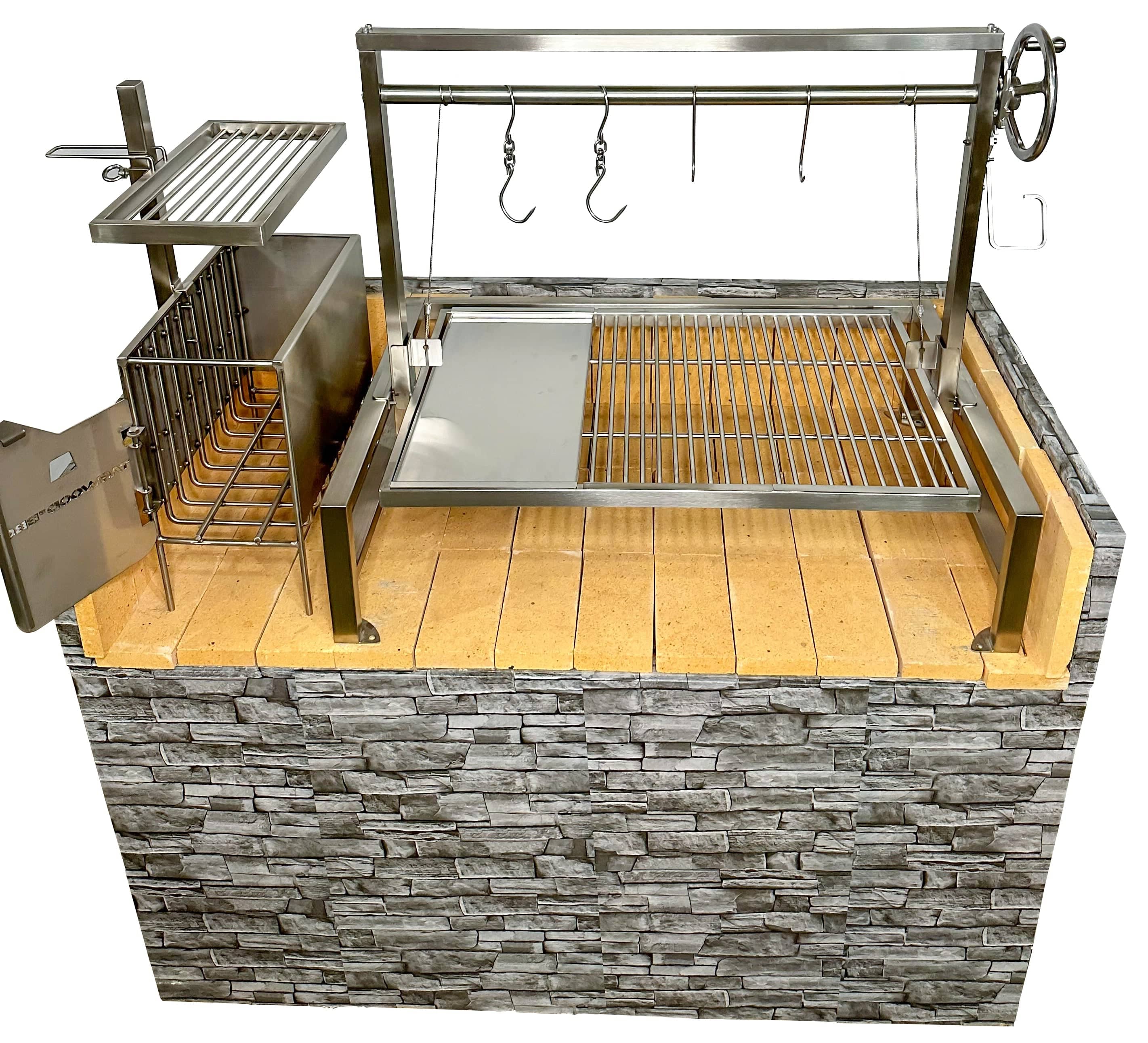 Tagwood BBQ Insert-Style Argentine Santa Maria Wood Fire & Charcoal Gaucho Grill Without Firebricks | BBQ09SS