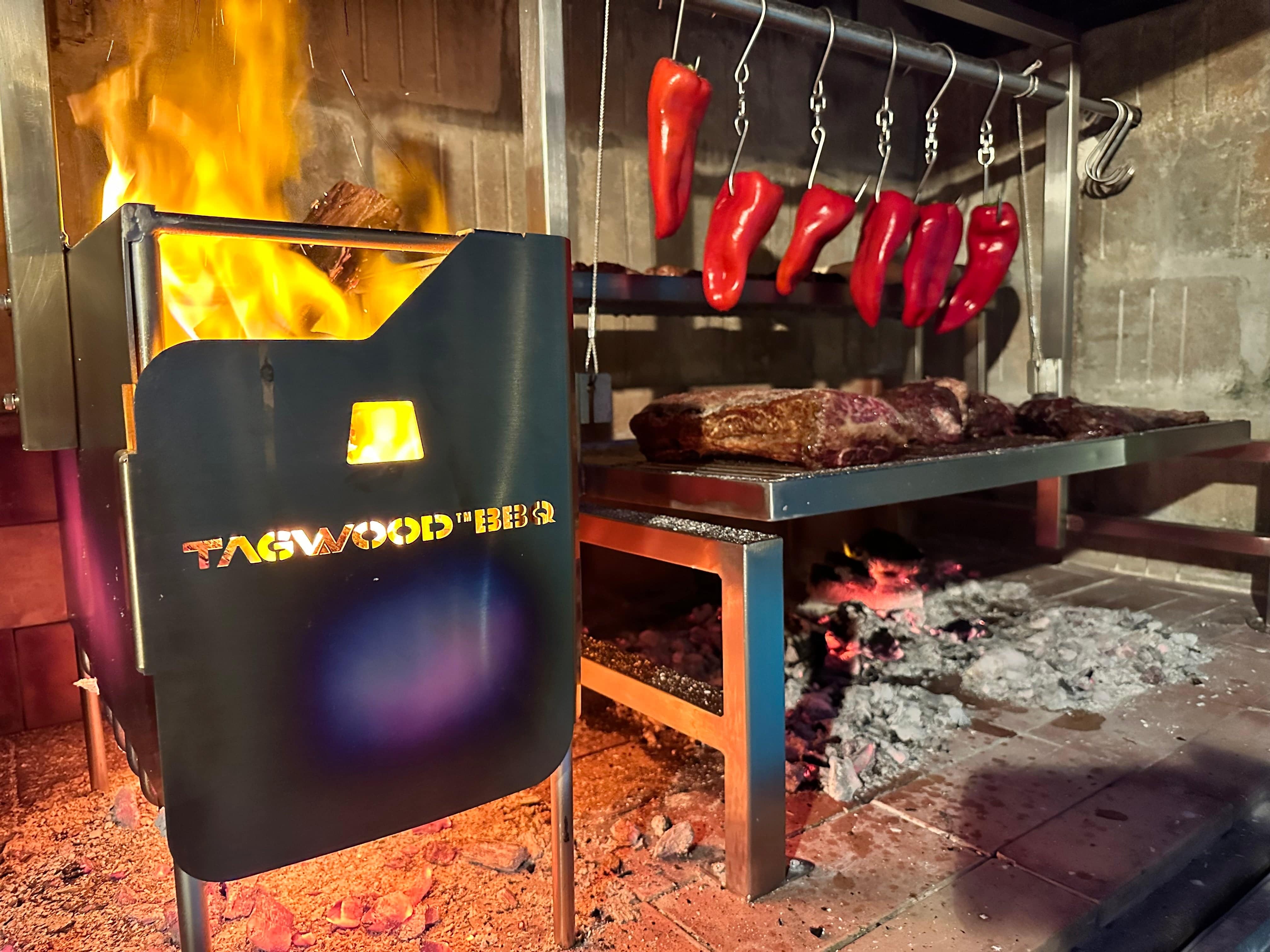 Tagwood BBQ Insert-Style Argentine Santa Maria Wood Fire & Charcoal Gaucho Grill Without Firebricks | BBQ09SS
