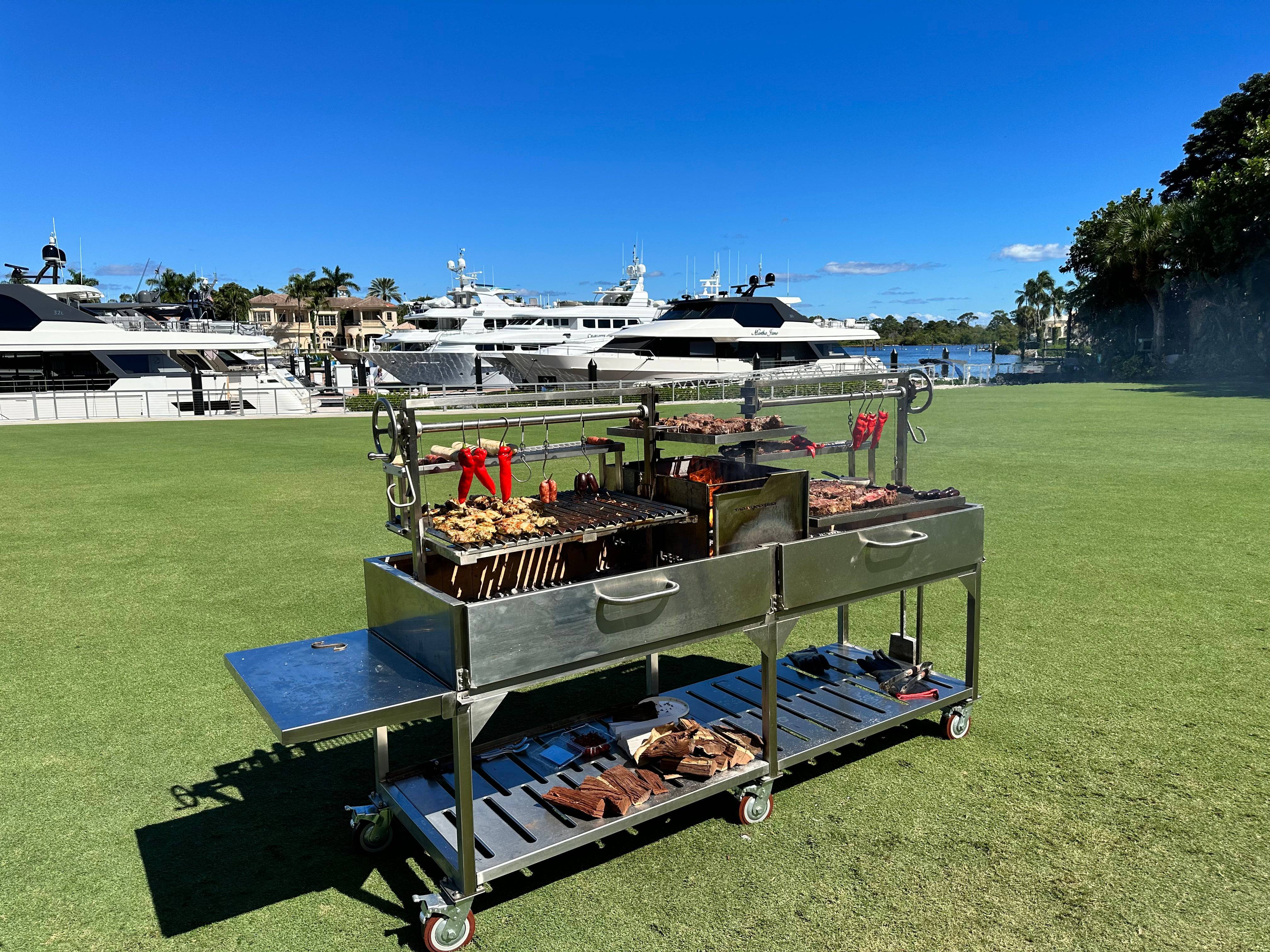 Tagwood BBQ Double Argentine Santa Maria Wood Fire & Charcoal Gaucho Grill | BBQ24SS – Open Fire Cooking