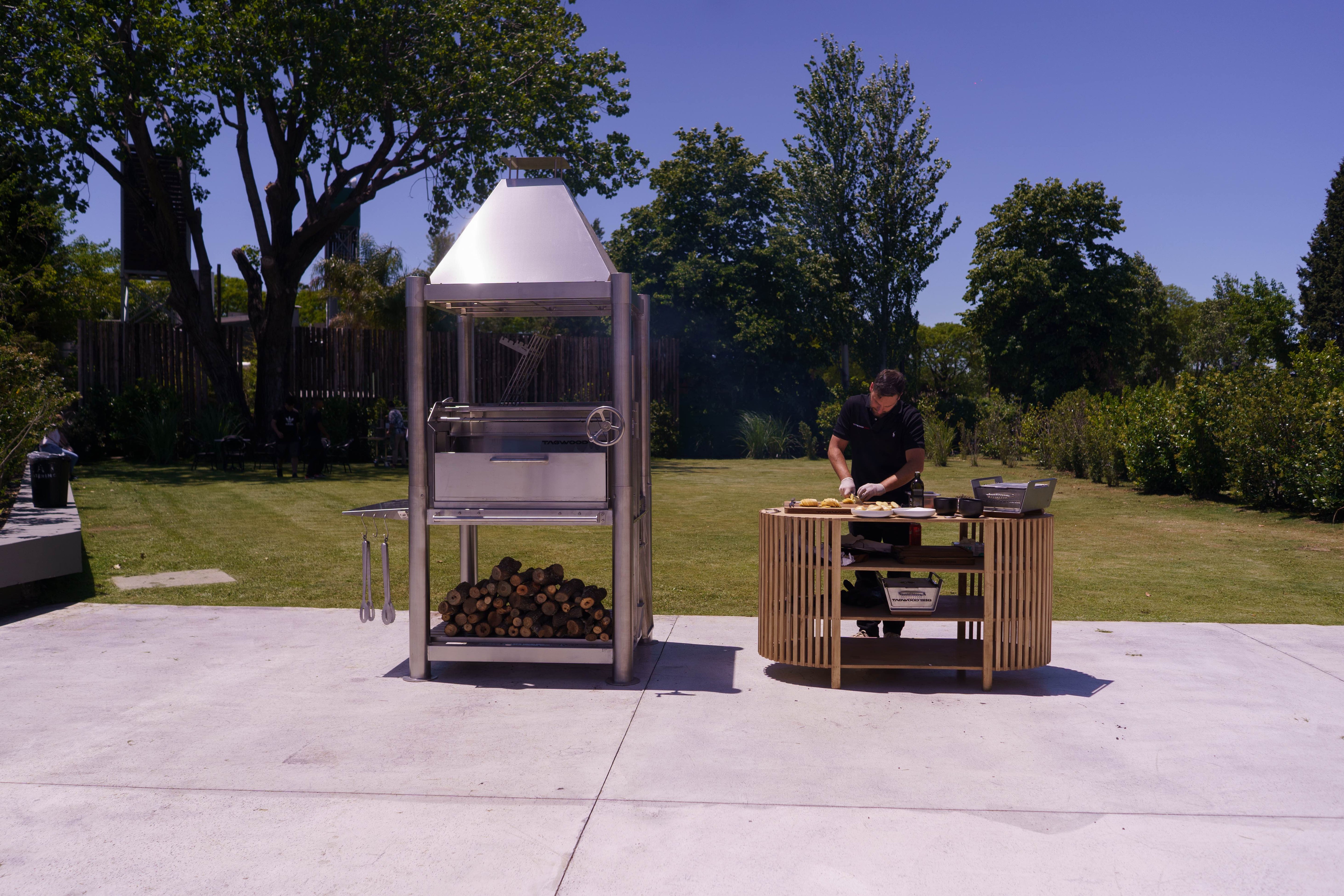 Tagwood BBQ Argentine Santa Maria Wood Fire & Charcoal Gaucho Grill | BBQ02SS – Open Fire Cooking