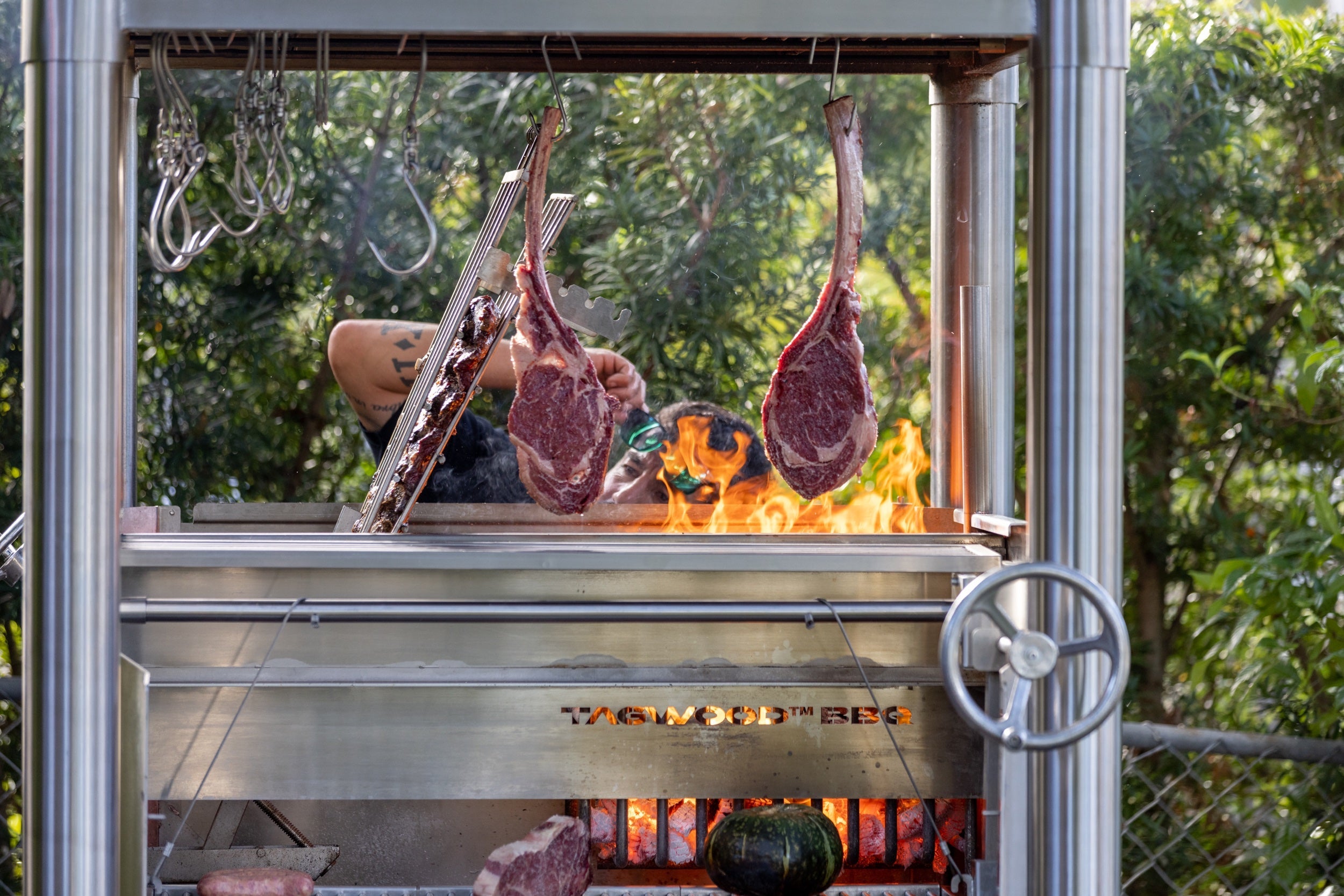 Tagwood BBQ Argentine Santa Maria Wood Fire & Charcoal Gaucho Grill | BBQ02SS – Open Fire Cooking