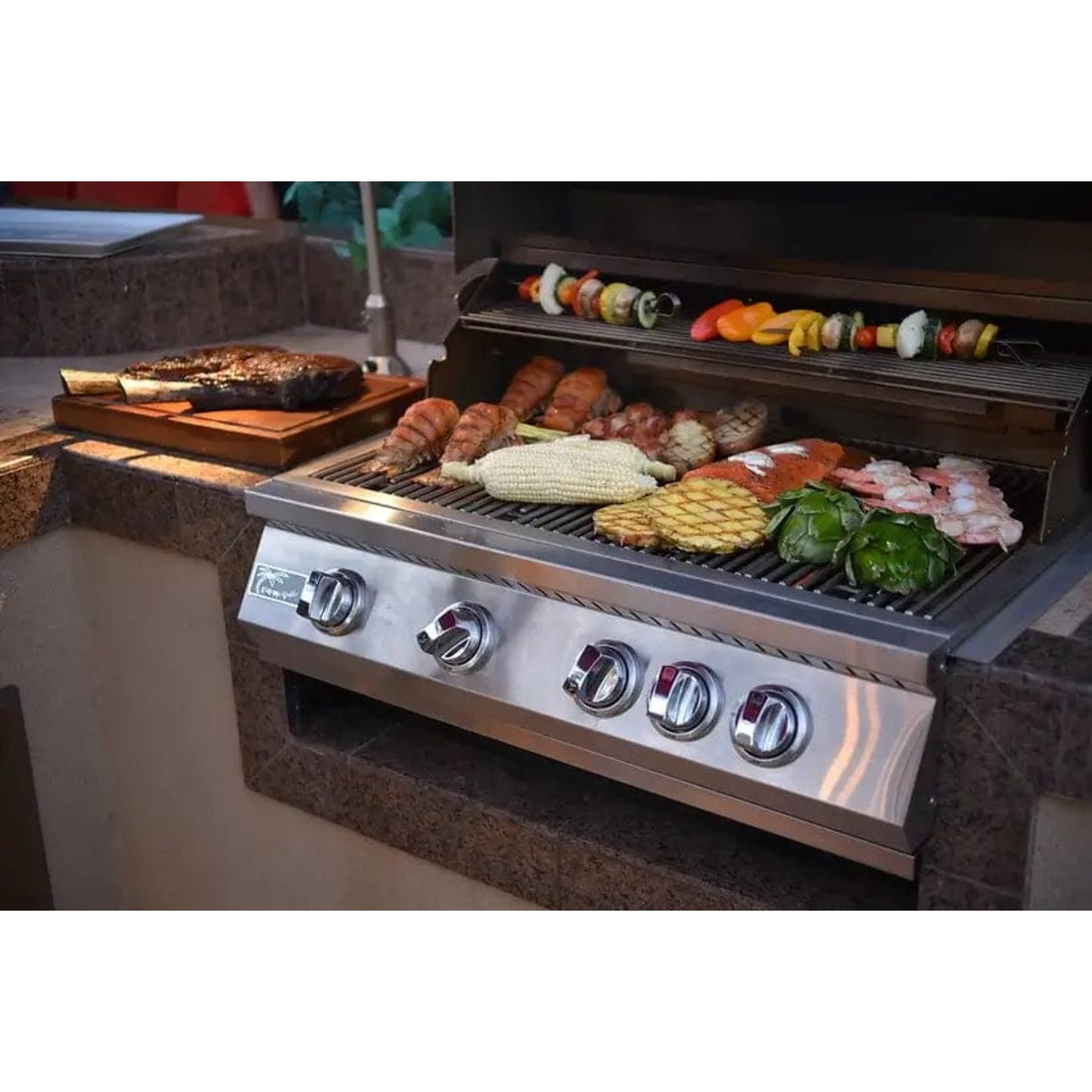 KoKoMo Grills 32-Inch 4-Burner Built-In BBQ Gas Grill with Back Burner | KO-BAK4BG