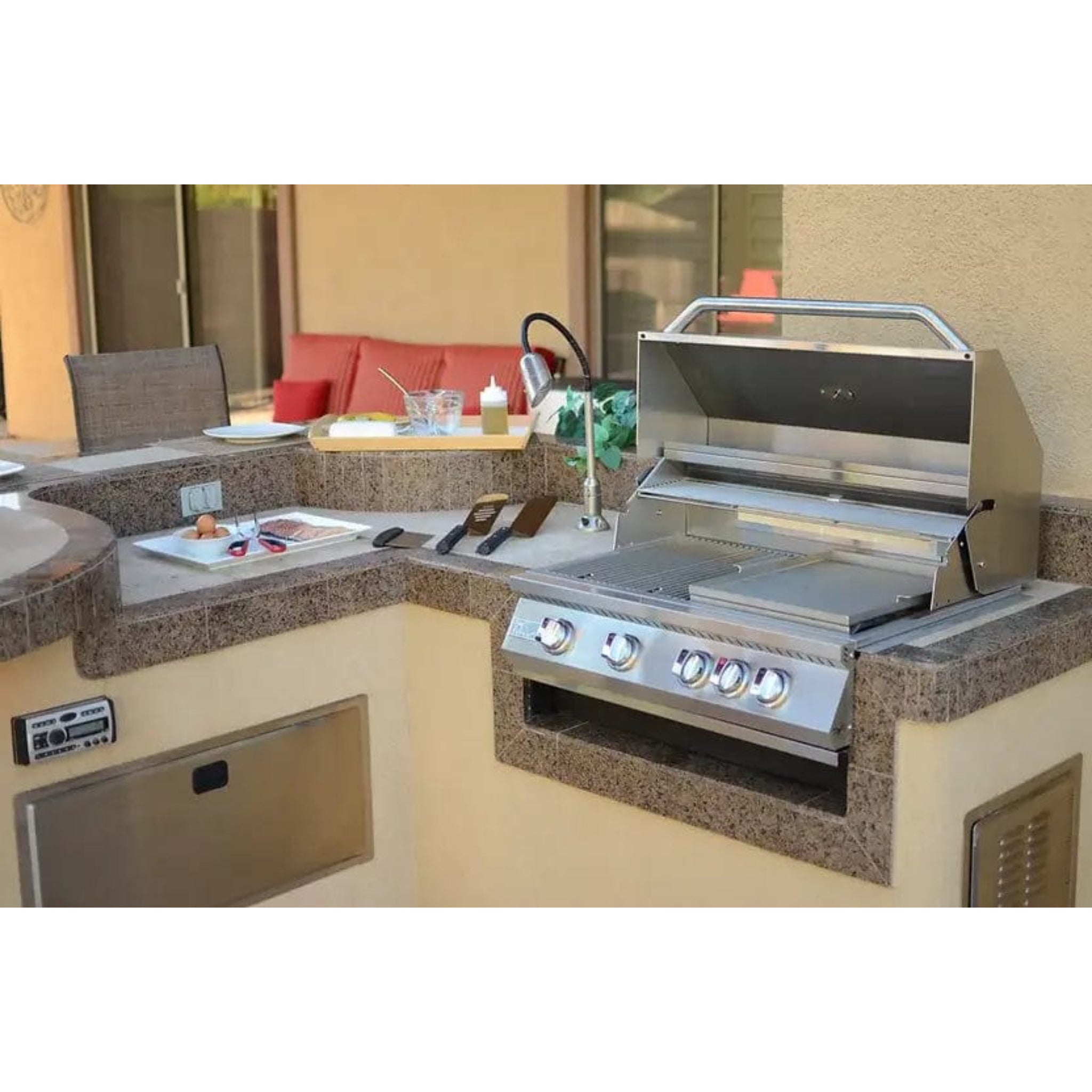 KoKoMo Grills 32-Inch 4-Burner Built-In BBQ Gas Grill with Back Burner | KO-BAK4BG