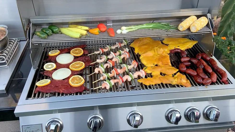 KoKoMo Grills 40-Inch 5-Burner Built-In BBQ Gas Grill with Infrared Back Burner | KO-BAK5BG
