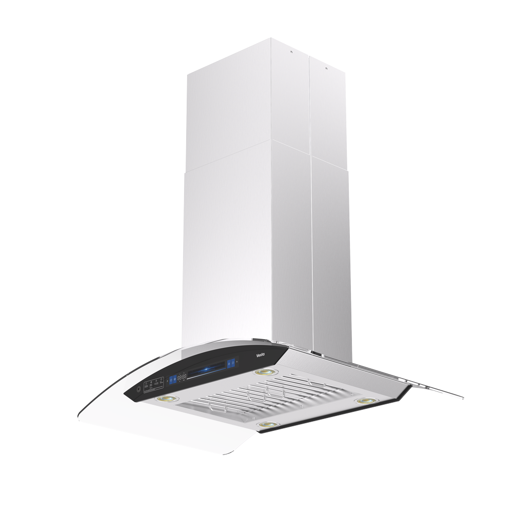 Vesta Belgrade 36” Stainless Steel Island Range Hood | 1000 CFM with Voice Control