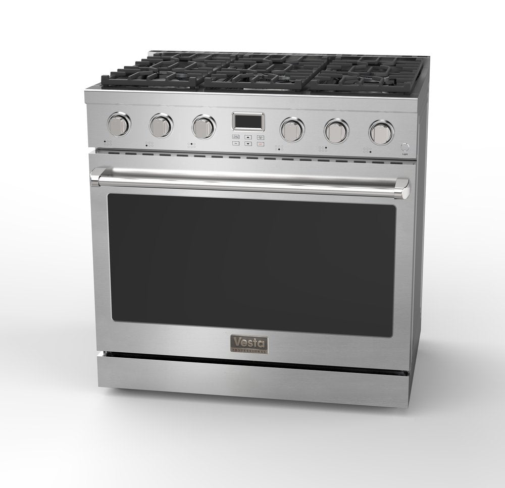 Vesta Alberta 36” Stainless Steel Professional Freestanding Full Gas Range