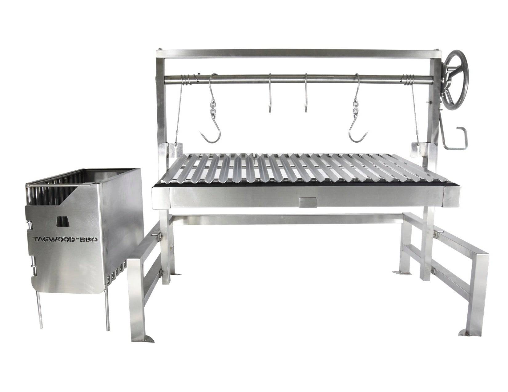 Tagwood BBQ Insert-Style Argentine Santa Maria Wood Fire & Charcoal Gaucho Grill Without Firebricks | BBQ09SS