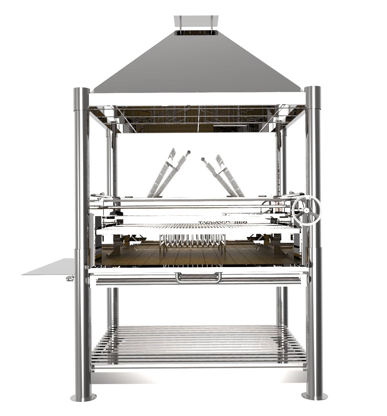 Tagwood BBQ XL Argentine Santa Maria Wood Fire & Charcoal Gaucho Grill | BBQ22SS – All Stainless Steel