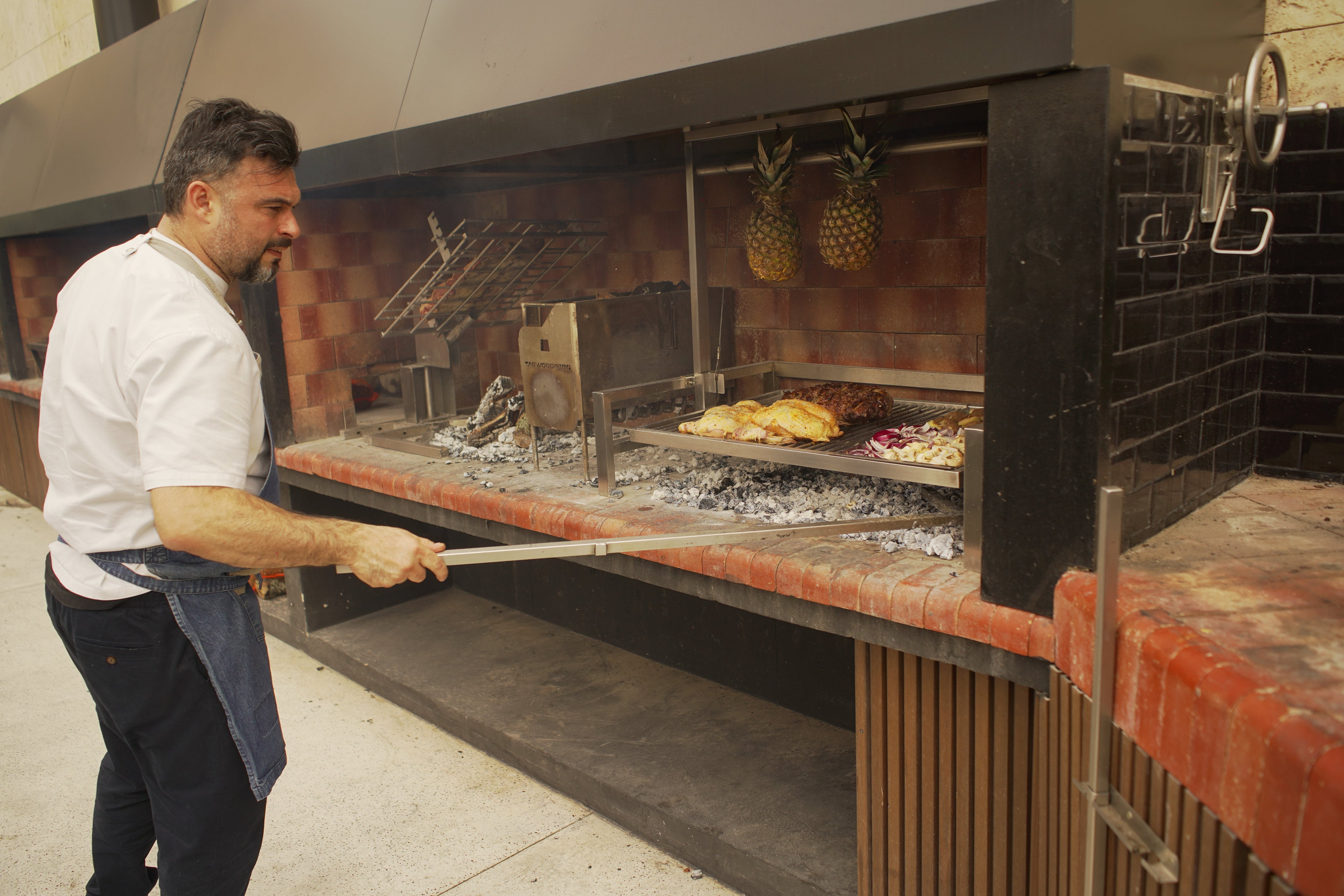 Tagwood BBQ Insert-Style Argentine Santa Maria Wood Fire & Charcoal Gaucho Grill Without Firebricks | BBQ09SS