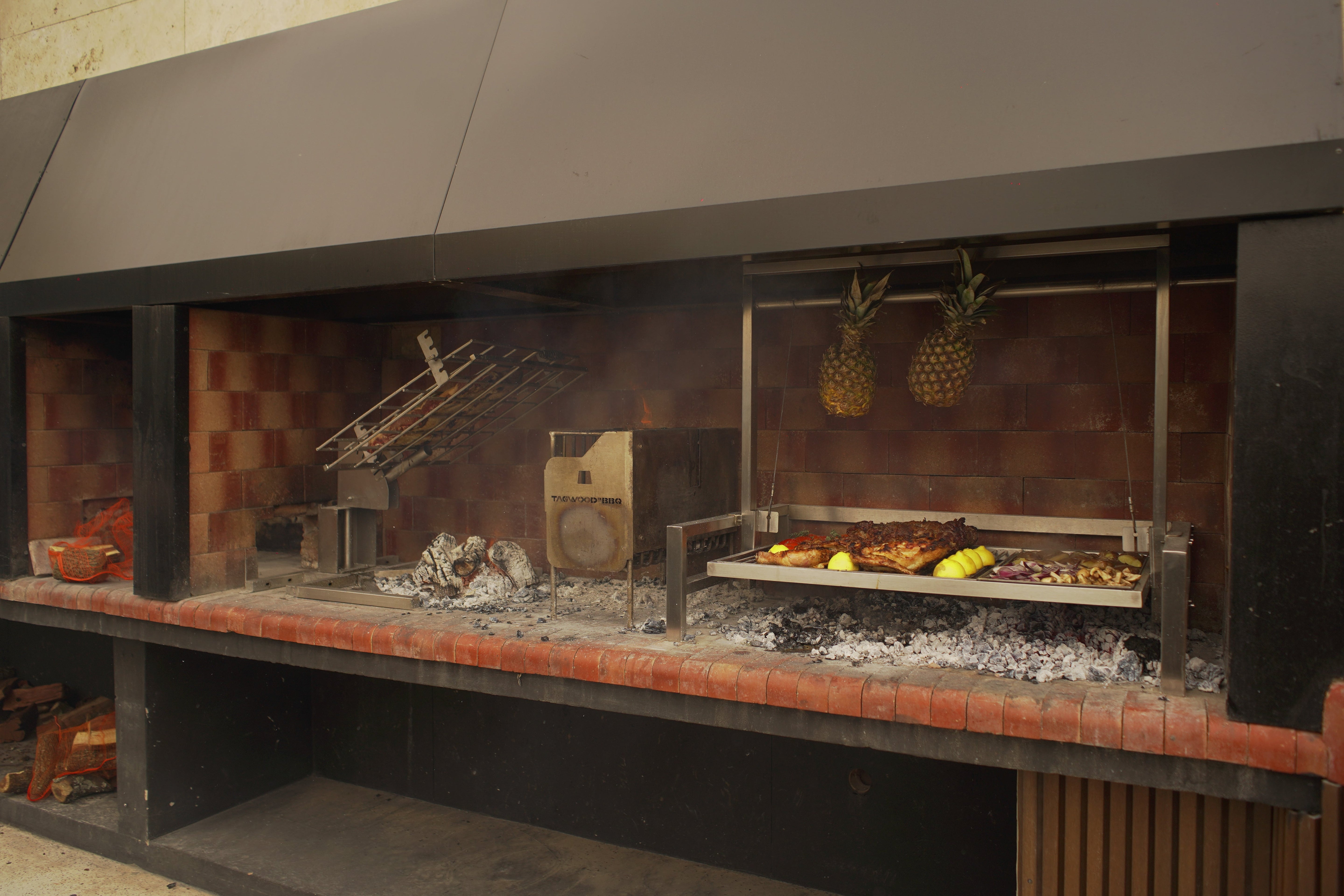 Tagwood BBQ Insert-Style Argentine Santa Maria Wood Fire & Charcoal Gaucho Grill Without Firebricks | BBQ09SS