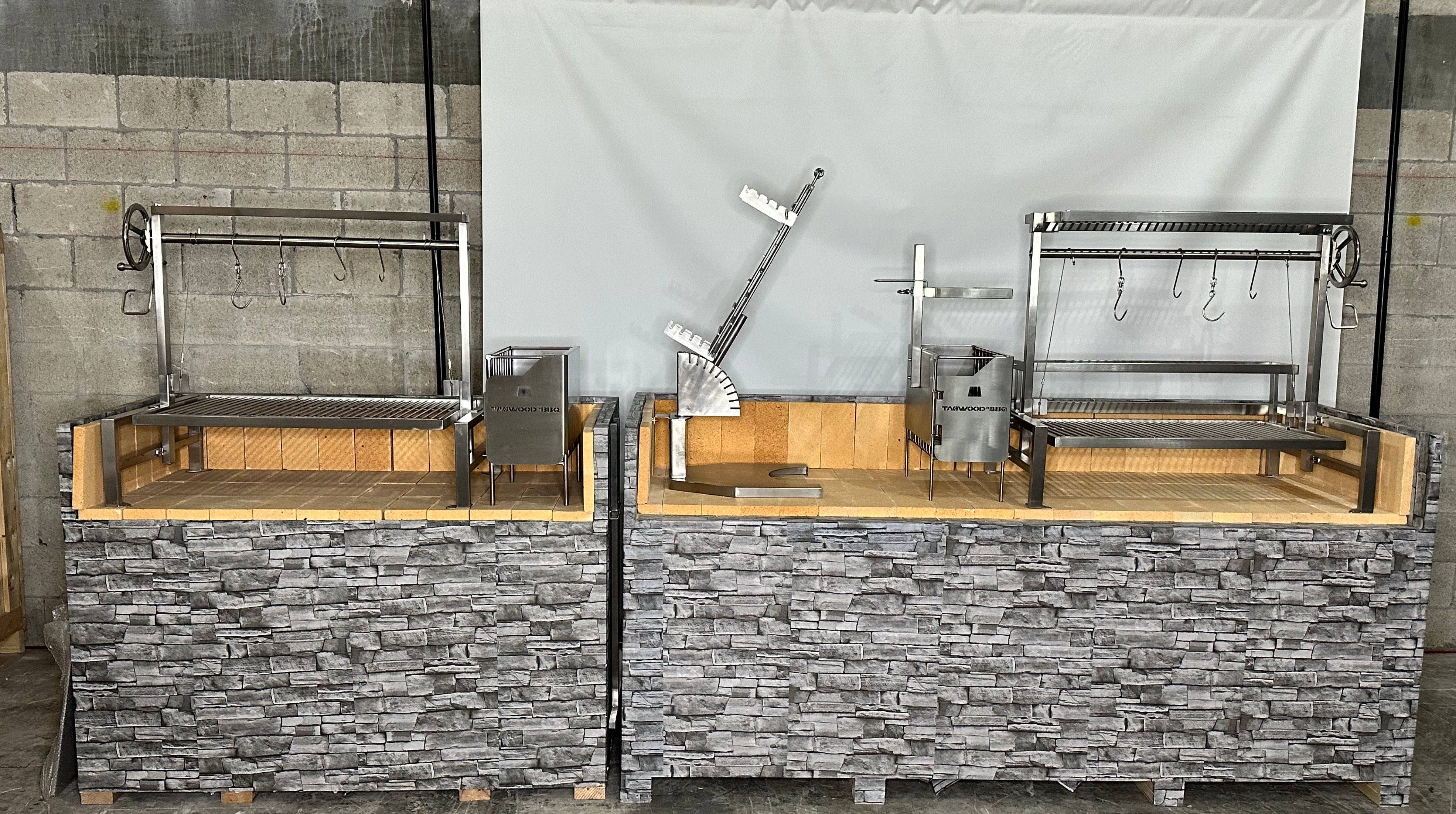 Tagwood BBQ Insert-Style Argentine Santa Maria Wood Fire & Charcoal Gaucho Grill Without Firebricks | BBQ09SS