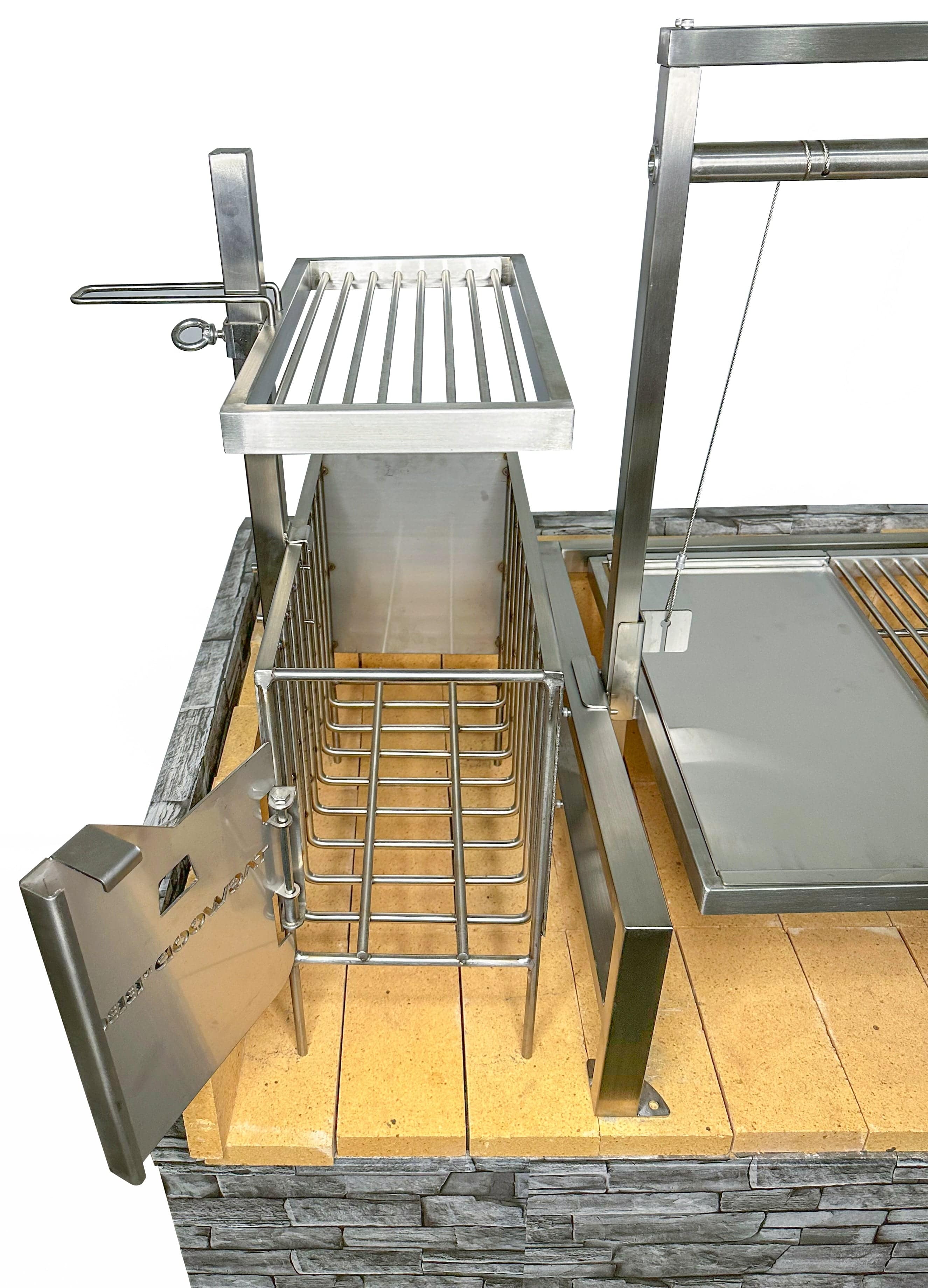 Tagwood BBQ Insert-Style Argentine Santa Maria Wood Fire & Charcoal Gaucho Grill Without Firebricks | BBQ09SS