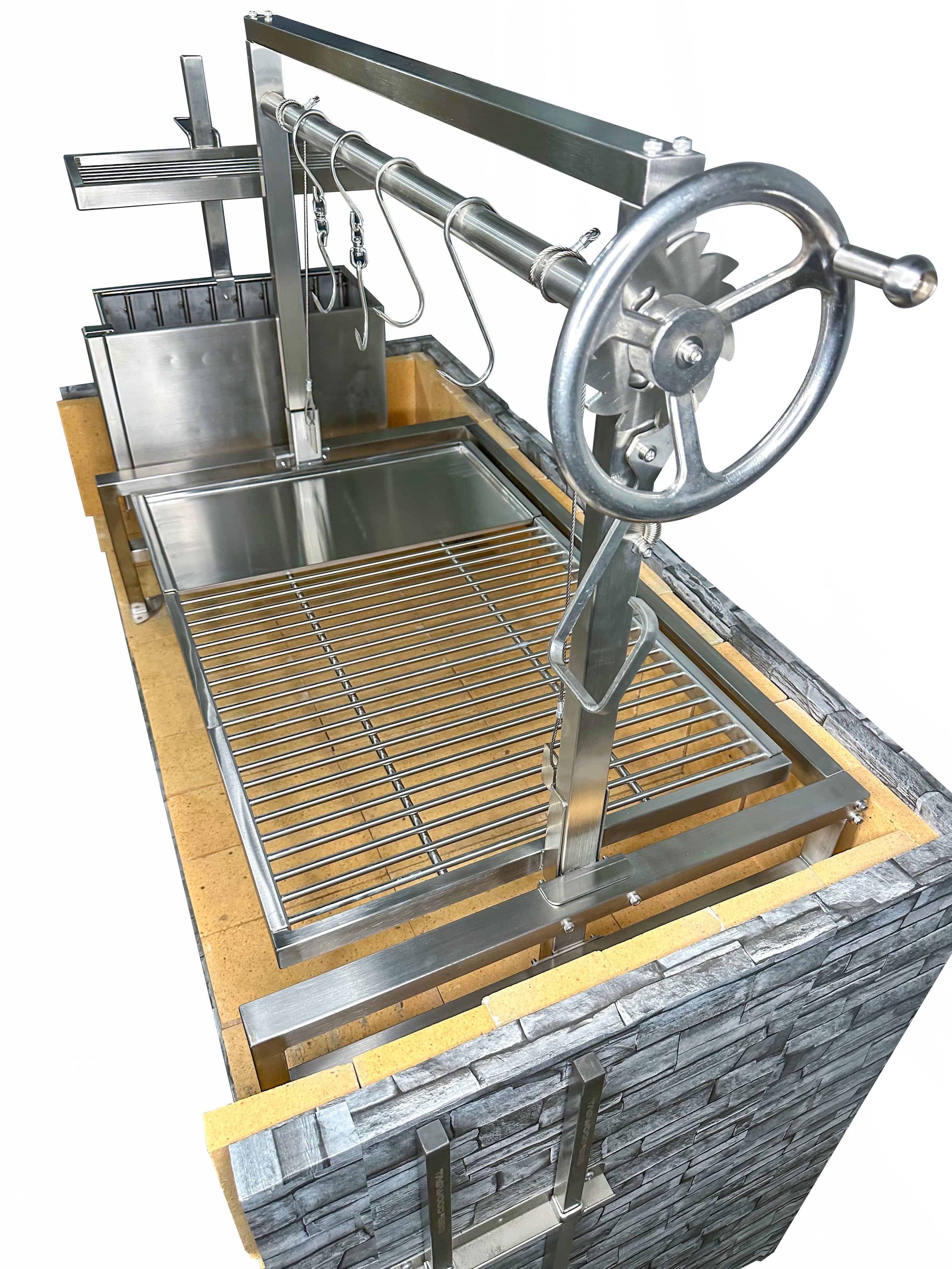 Tagwood BBQ Insert-Style Argentine Santa Maria Wood Fire & Charcoal Gaucho Grill Without Firebricks | BBQ09SS