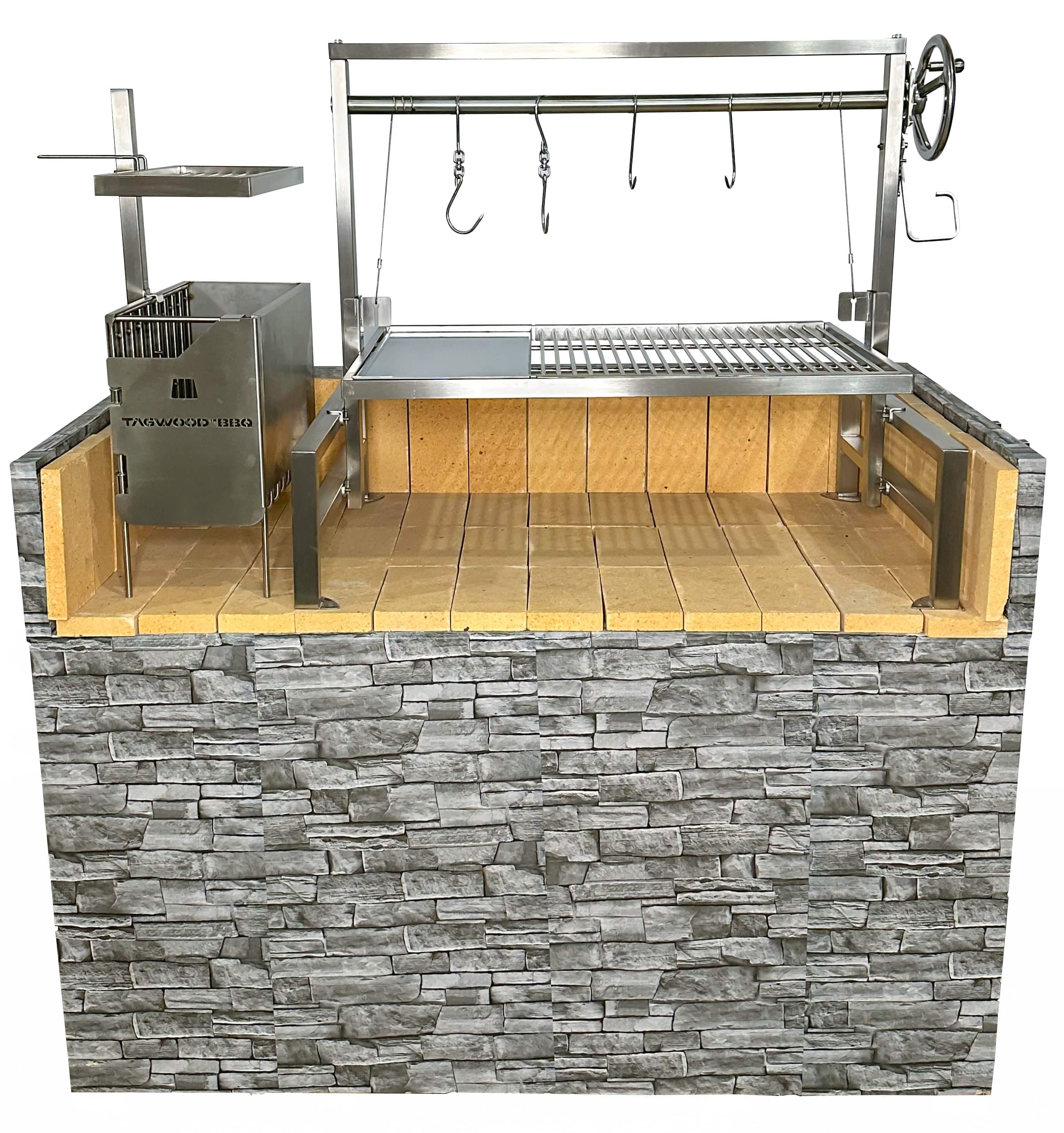 Tagwood BBQ Insert-Style Argentine Santa Maria Wood Fire & Charcoal Gaucho Grill Without Firebricks | BBQ09SS