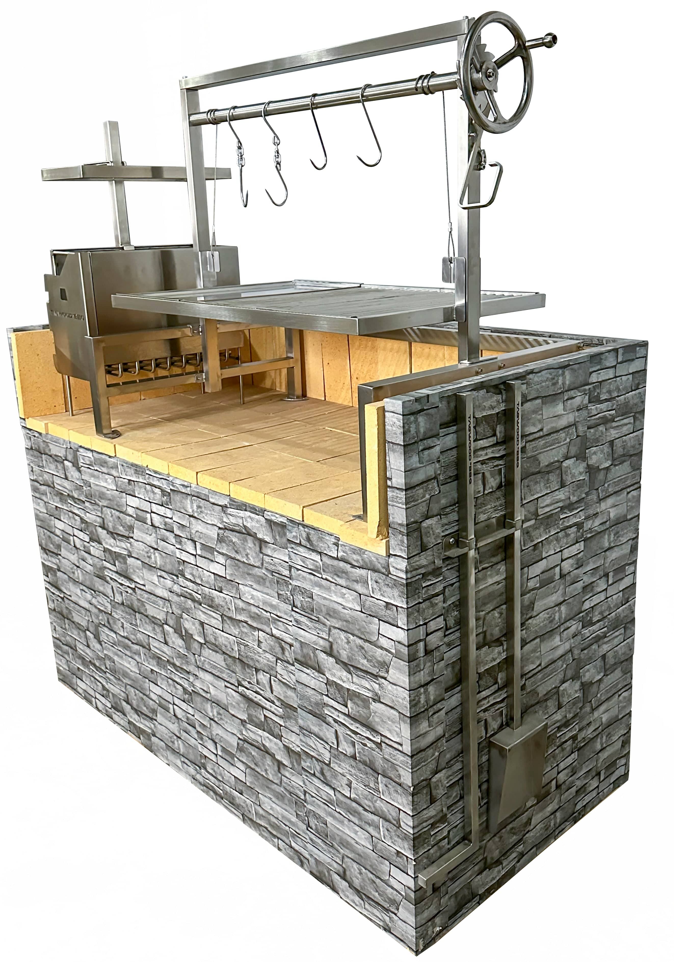 Tagwood BBQ Insert-Style Argentine Santa Maria Wood Fire & Charcoal Gaucho Grill Without Firebricks | BBQ09SS