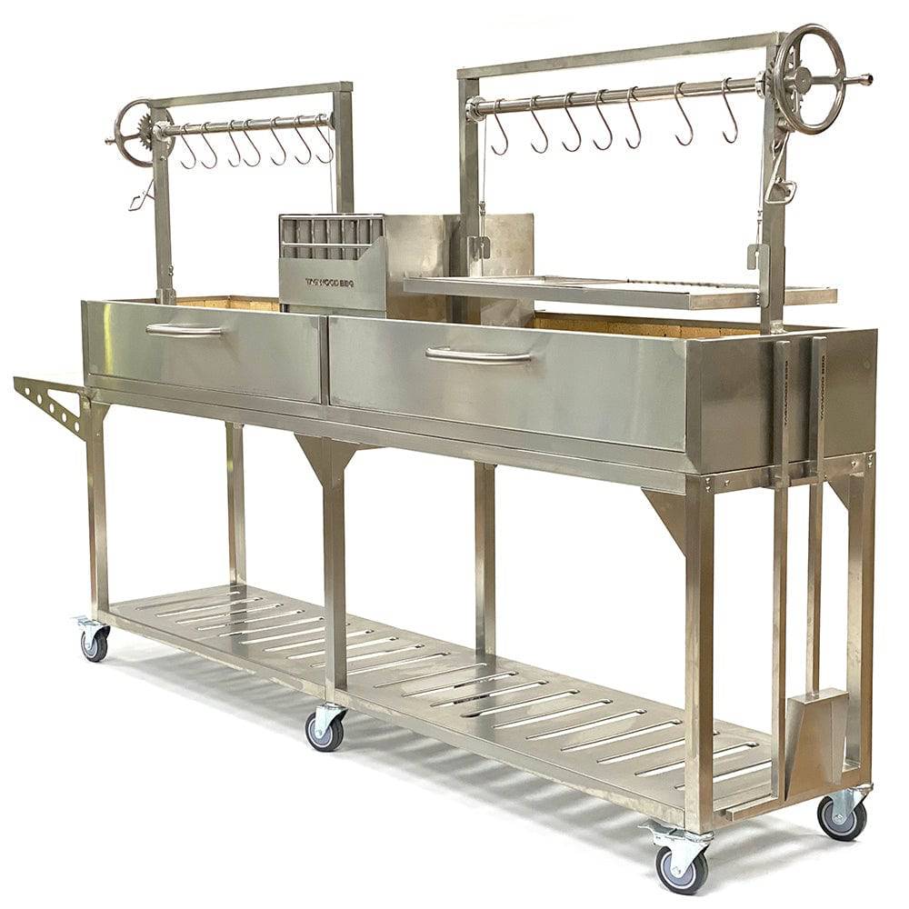 Tagwood BBQ Double Argentine Santa Maria Wood Fire & Charcoal Gaucho Grill | BBQ04SS – Pre-Order