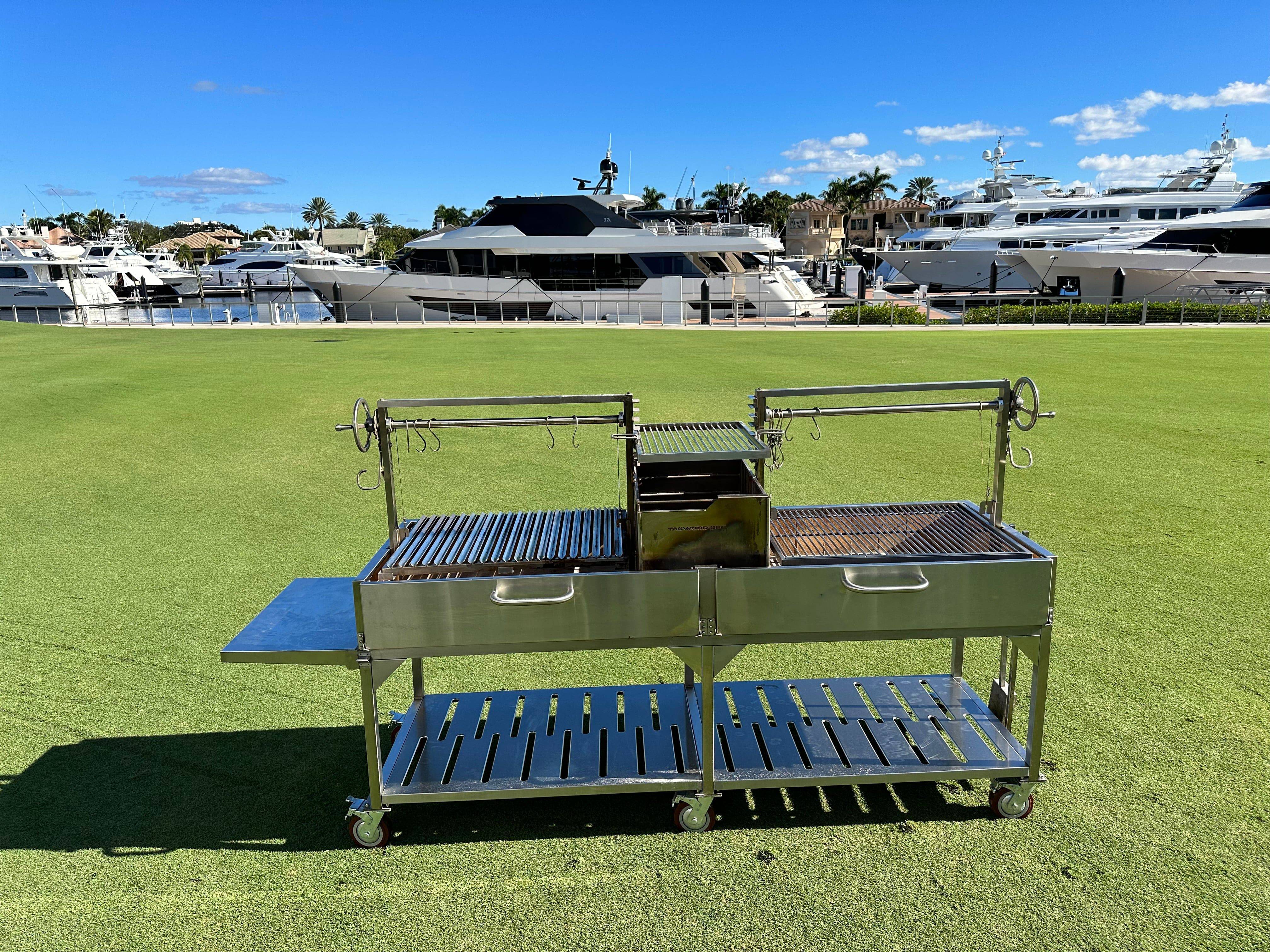 Tagwood BBQ Double Argentine Santa Maria Wood Fire & Charcoal Gaucho Grill | BBQ24SS – Open Fire Cooking
