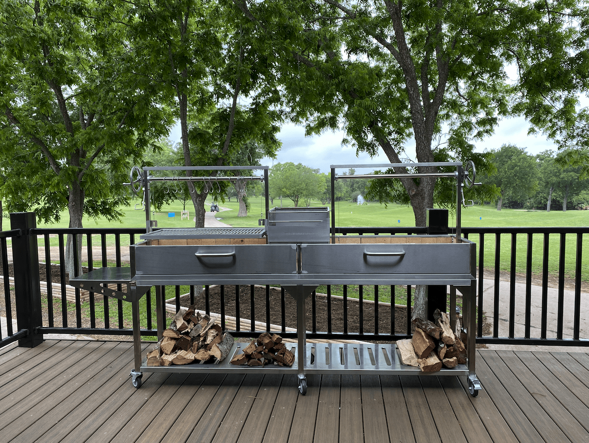 Tagwood BBQ Double Argentine Santa Maria Wood Fire & Charcoal Gaucho Grill | BBQ04SS – Pre-Order