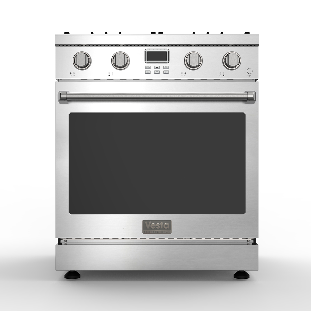 Vesta Alberta 30” Stainless Steel Professional Freestanding Full Gas Range