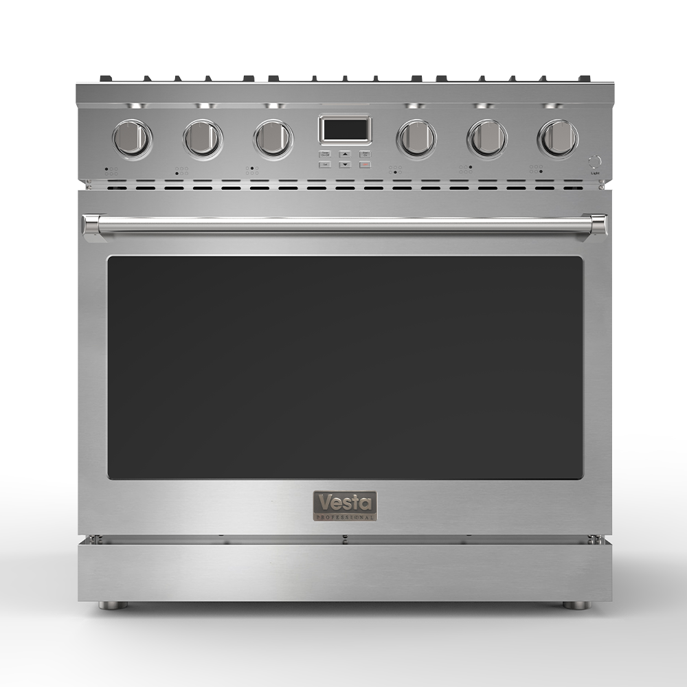 Vesta Alberta 36” Stainless Steel Professional Freestanding Full Gas Range