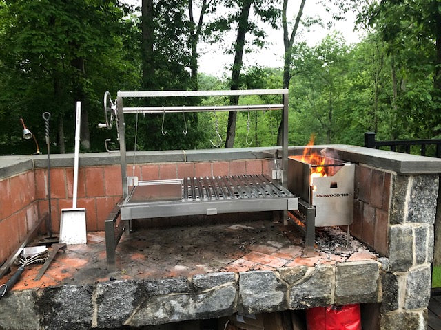 Tagwood BBQ Insert-Style Argentine Santa Maria Wood Fire & Charcoal Gaucho Grill Without Firebricks | BBQ09SS