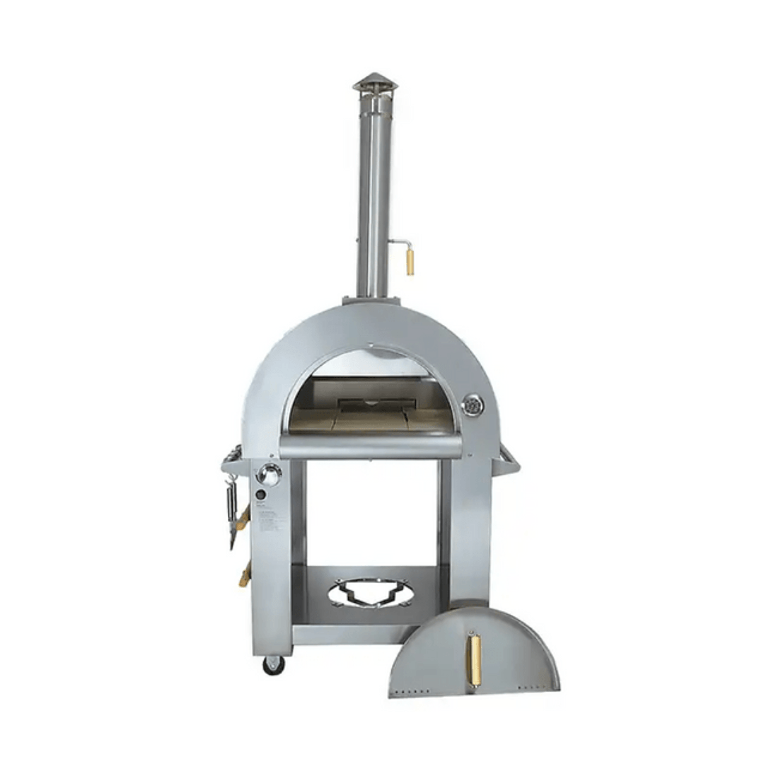 KoKoMo Grills 32-Inch Dual Fuel Gas or Wood-Fired Stainless Steel Pizza Oven