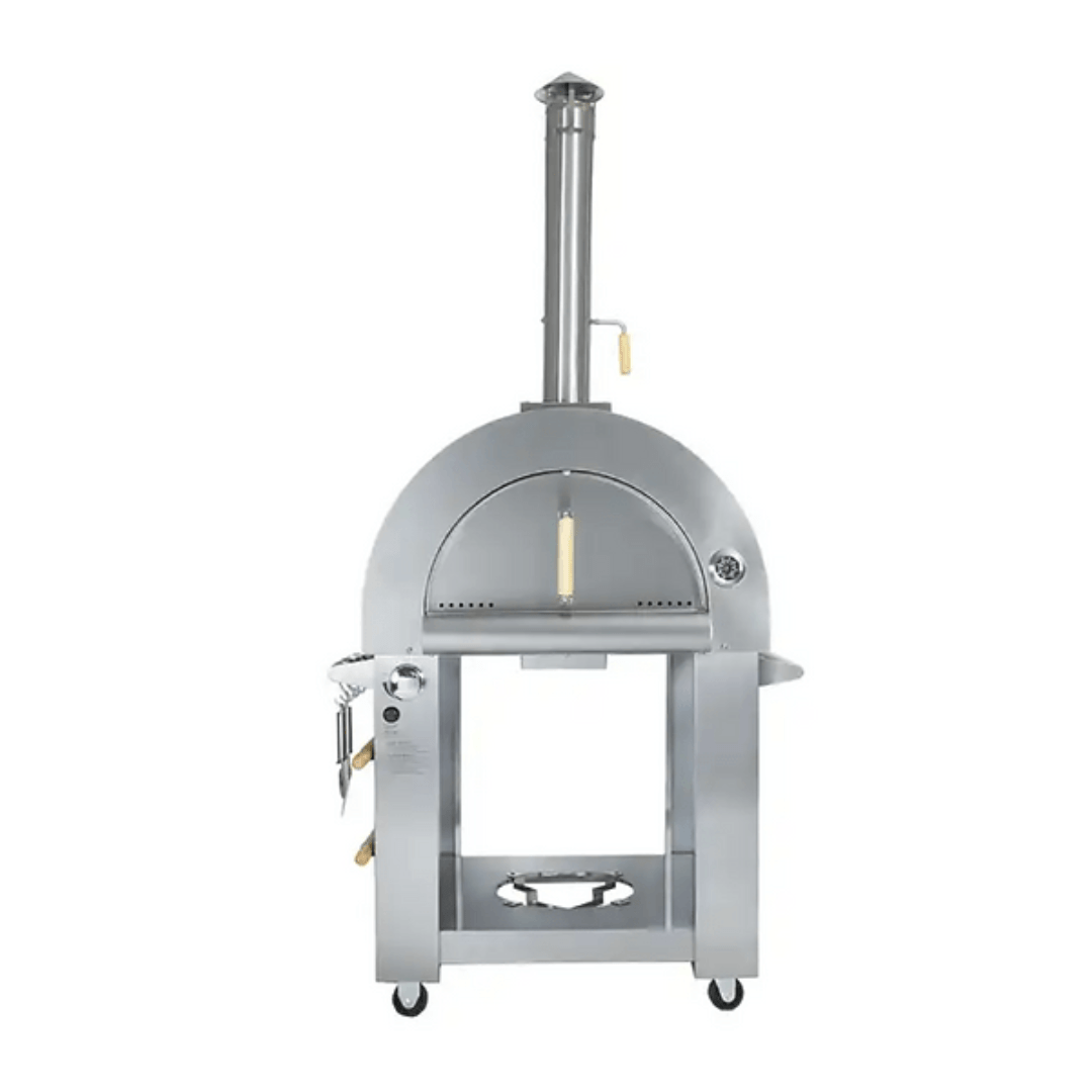 KoKoMo Grills 32-Inch Dual Fuel Gas or Wood-Fired Stainless Steel Pizza Oven